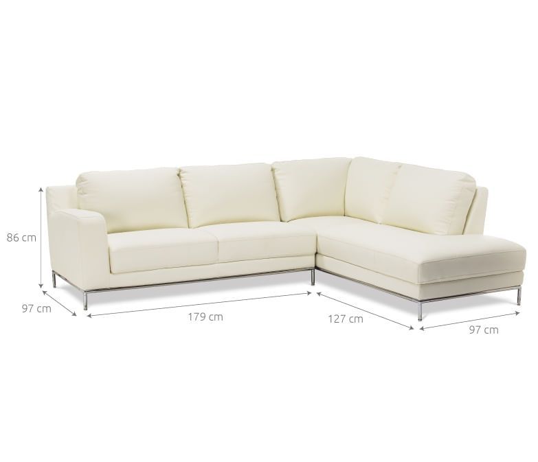 Sofá Seccional Rosen Kris Derecho Cuero Ivory-1