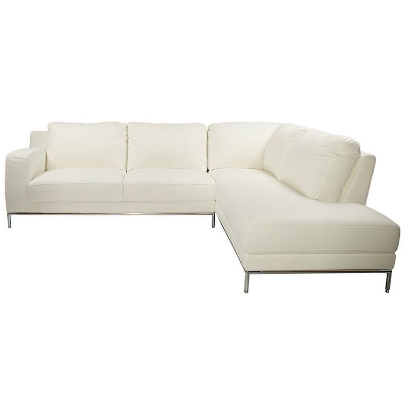 Sofá Seccional Rosen Kris Derecho Cuero Ivory-2