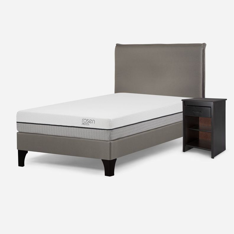 Cama Europea Pratta 1,5 Plazas Pata Madera + Muebles Maurice-1