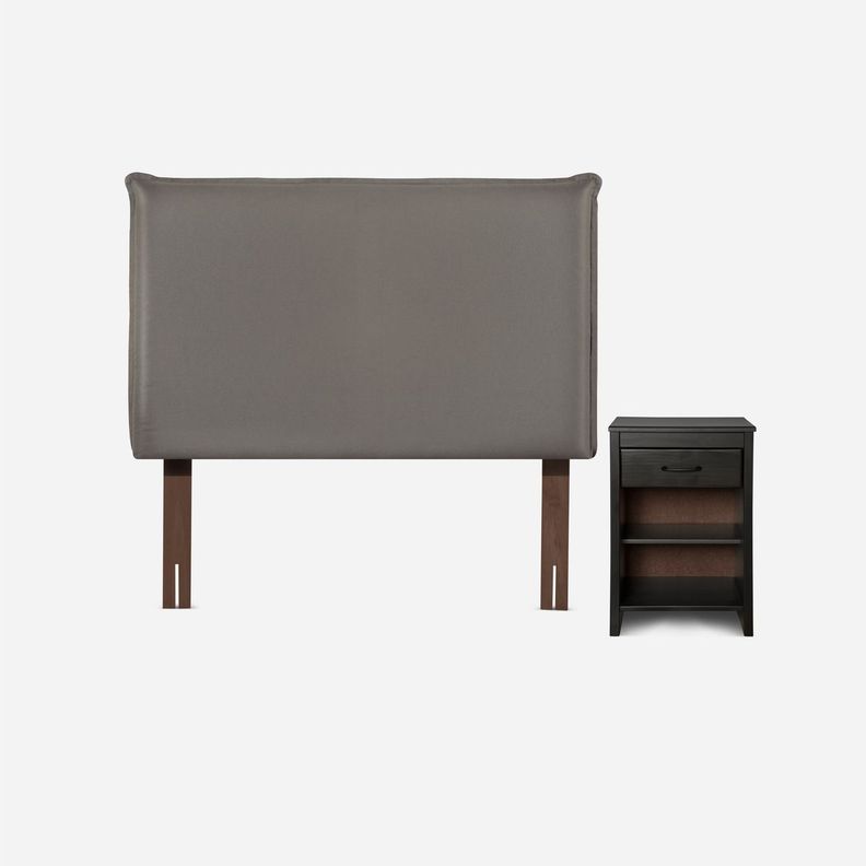Cama Europea Pratta 1,5 Plazas Pata Madera + Muebles Maurice-2