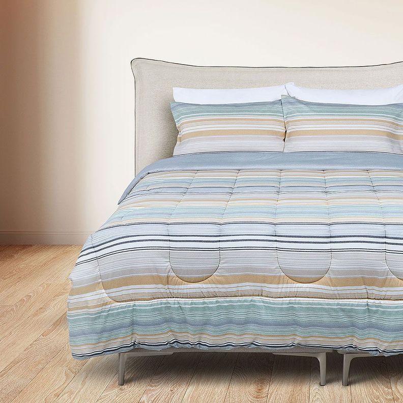 Plumón Reversible Soft Touch Alirio Azul Súper King-3