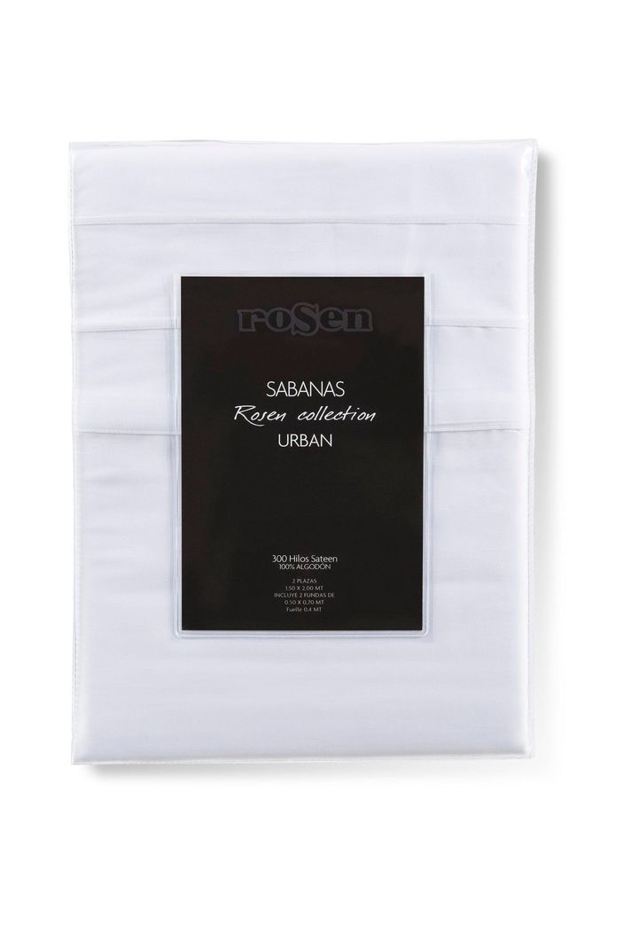 Sábana Rosen 300 Hilos Algodón Lisa Blanca Full-0