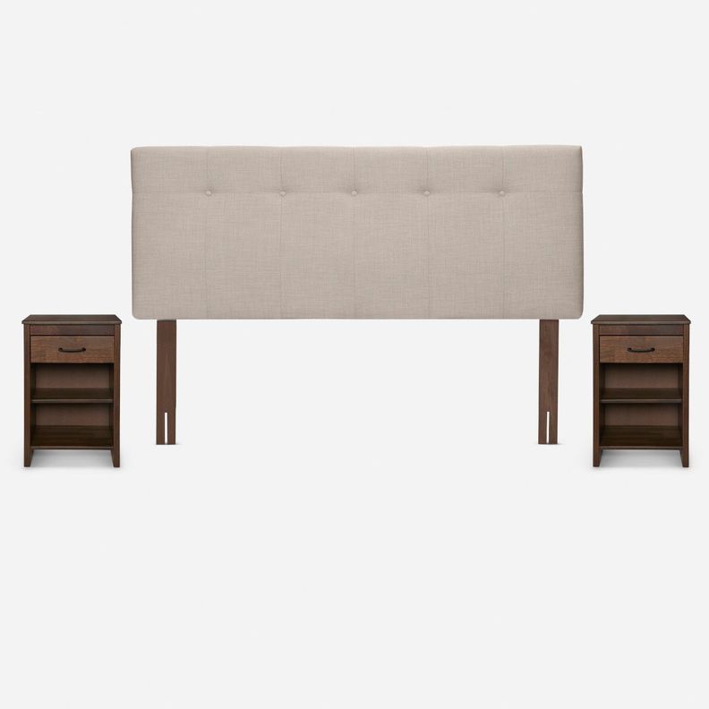 Cama Pratta 2 Plazas BD +Respaldo New Bennet+Velador Maurice-2