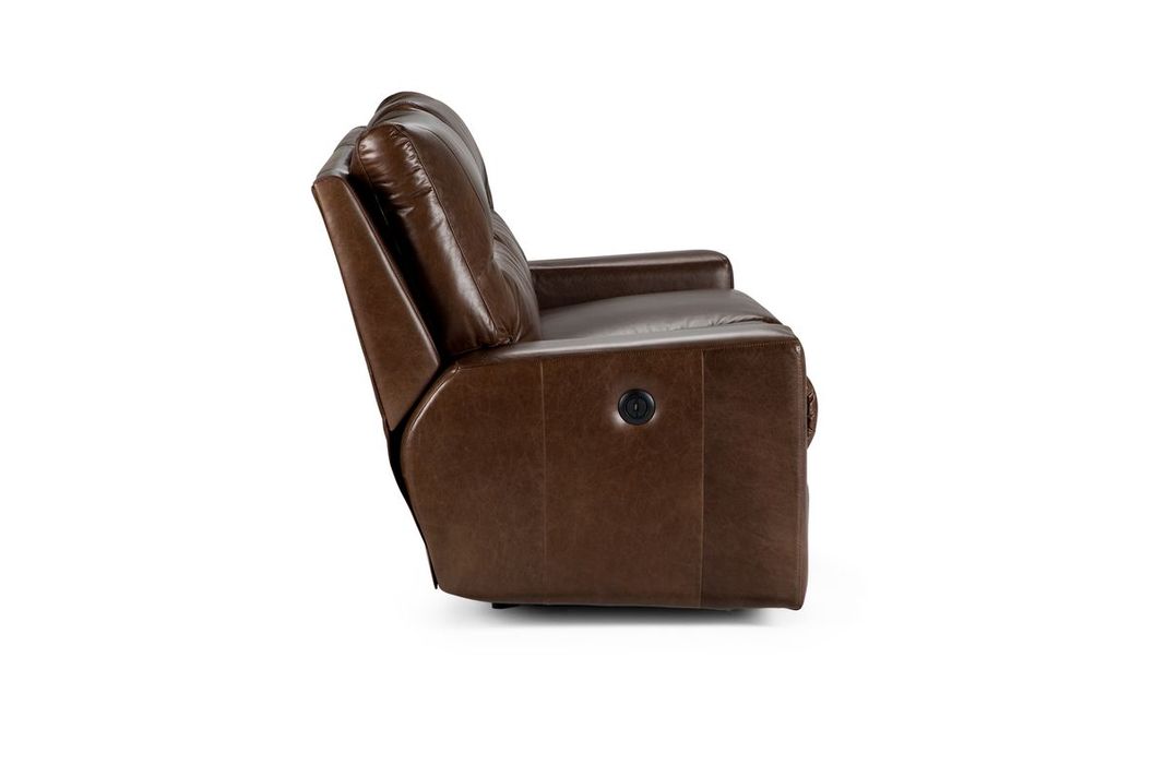 Sofá Reclinable Rosen Tolstoi 2cpo Eléctrico Cuero Chocolate-2