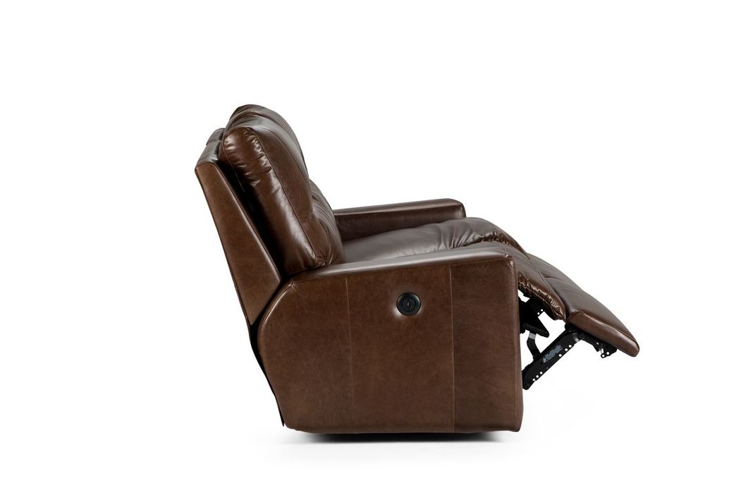 Sofá Reclinable Rosen Tolstoi 2cpo Eléctrico Cuero Chocolate-3