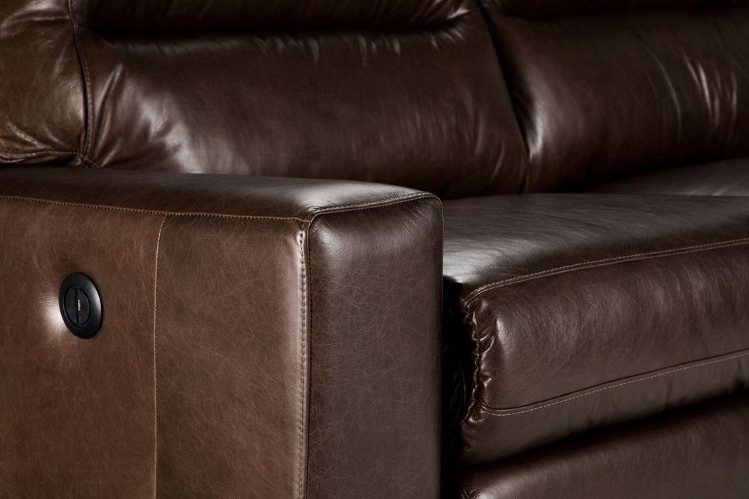 Sofá Reclinable Rosen Tolstoi 2cpo Eléctrico Cuero Chocolate-5