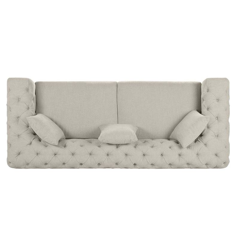 Sofá Rosen Allerton 3,5 Cuerpos Tela Blanco-4