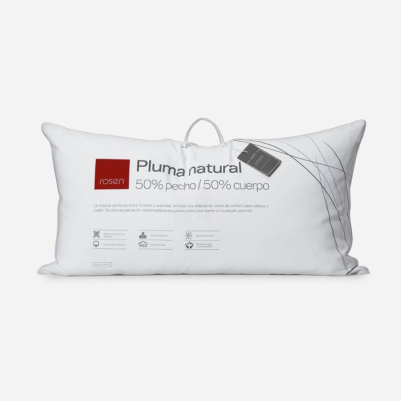 Almohada Rosen Pluma Natural 50% Pecho King 50x90 cm-0