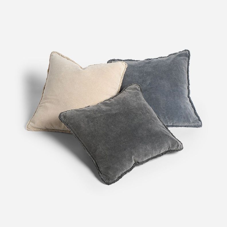 Funda de Cojín Velvet Flecos 50 x 50 cm Gris-3