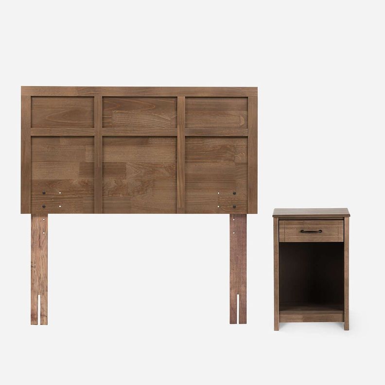 Cama Pratta 1,5 Plazas + Muebles Robin Tostado-1