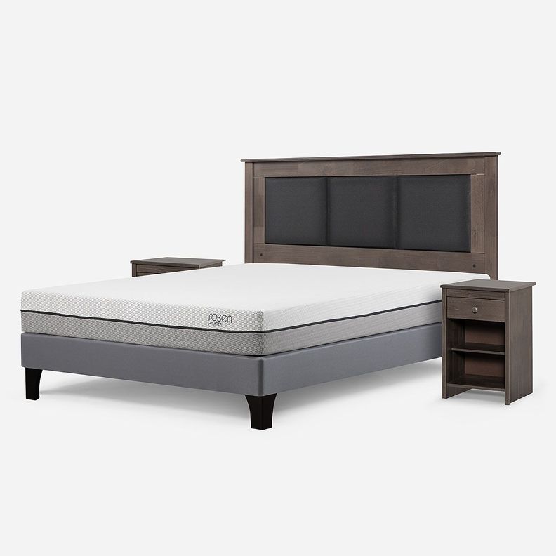Cama Europea Pratta 2 Plazas BN P. Madera+Respaldo+Veladores-1