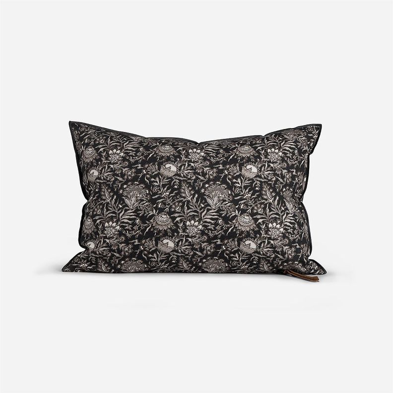 Funda de Cojín Ambiente Algodón Surat Negro 60 x 40 cm-0
