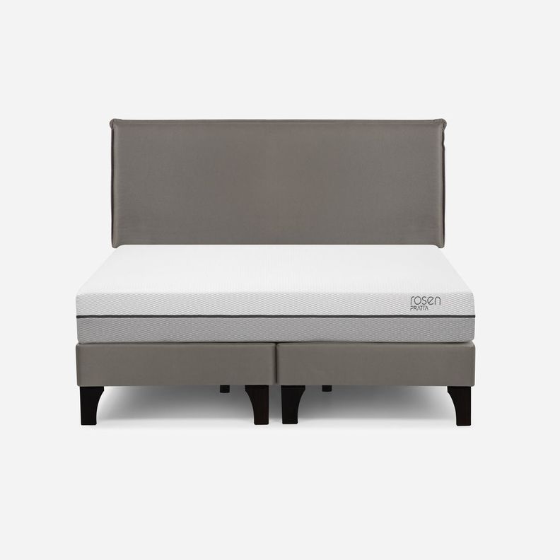 Cama Europea Pratta 2 Plazas Pata Madera BD+Respaldo Maurice-0