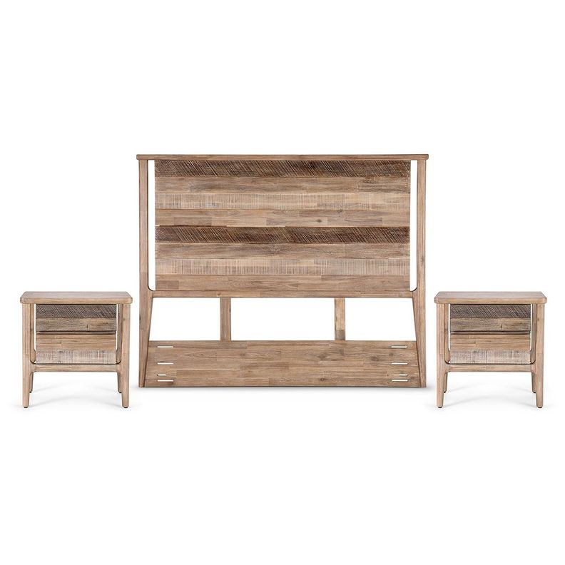 Set Respaldo 2 Plazas + Veladores Madera Rosen Licabeto-0