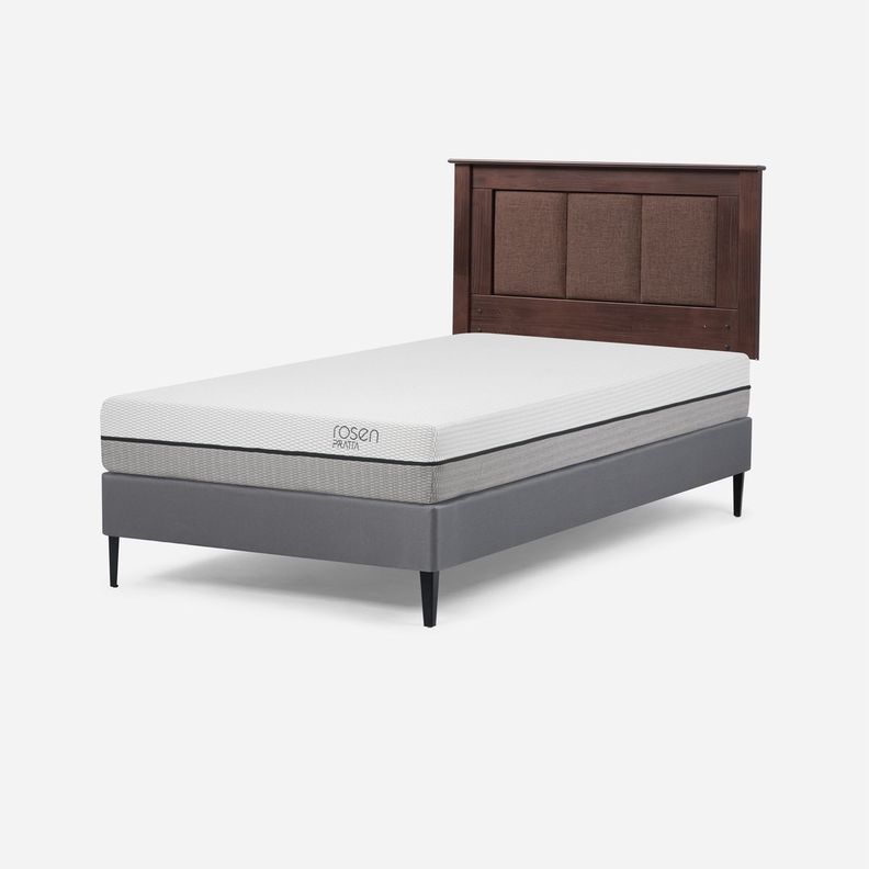 Cama Europea Pratta 1,5 Plazas Pata Acero + Respaldo Rachel-1