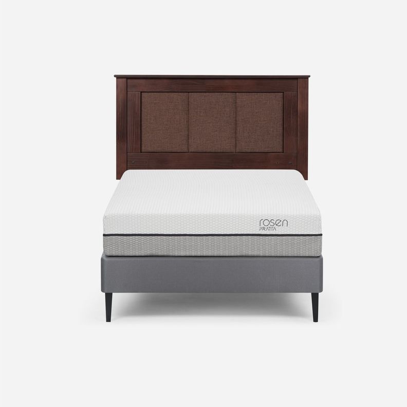 Cama Europea Pratta 1,5 Plazas Pata Acero + Respaldo Rachel-0