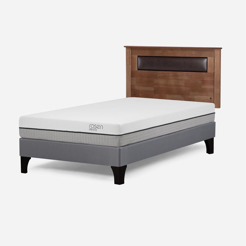 Cama Europea Pratta 1,5 Plazas Pata Madera +Respaldo Ferrara-2