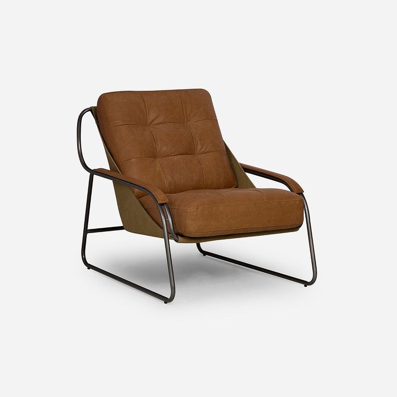 Poltrona Rosen Montok Cuero Camel-0
