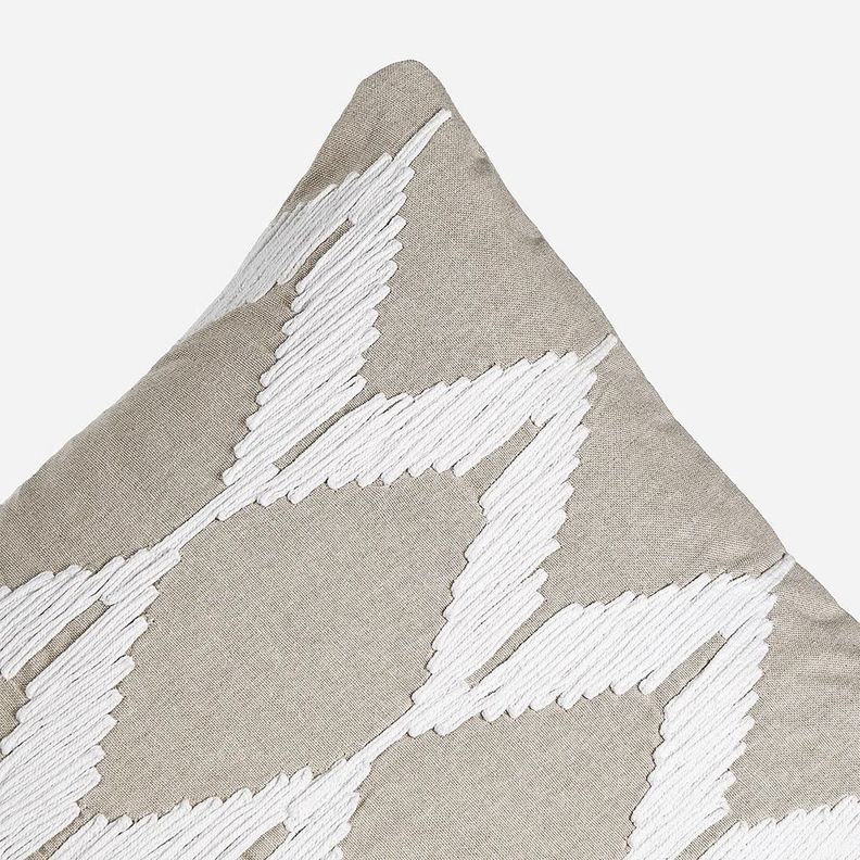 Funda de Cojín Bordado Odra 35 x 50 cm Blanco-Beige-2