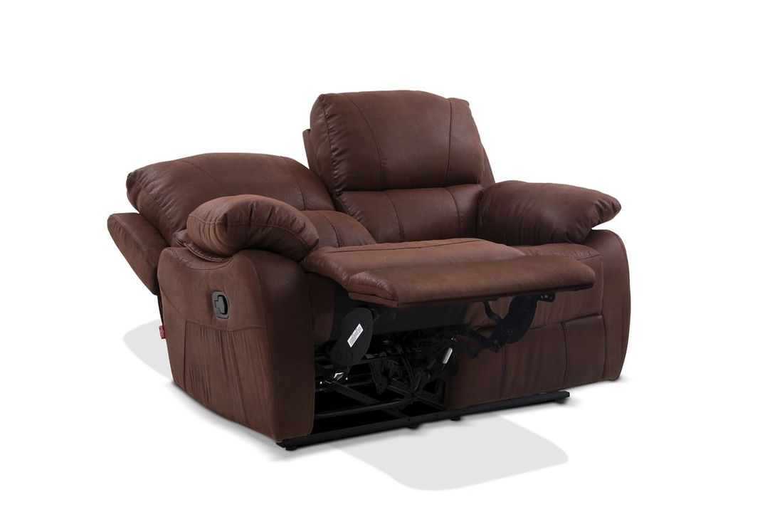 Sofá Reclinable Rosen Orson 2 Cuerpos Tela Manual Brandy-2