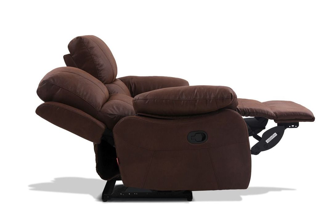 Sofá Reclinable Rosen Orson 2 Cuerpos Tela Manual Brandy-3