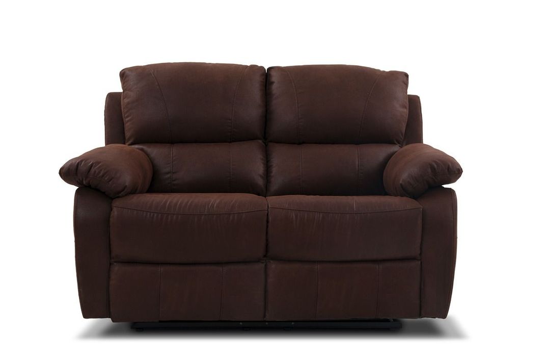 Sofá Reclinable Rosen Orson 2 Cuerpos Tela Manual Brandy-4