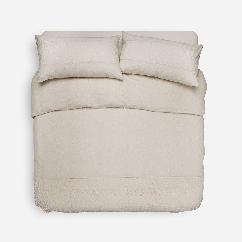 Funda Plumón Algodón Pure Gialla Beige Súper King-0