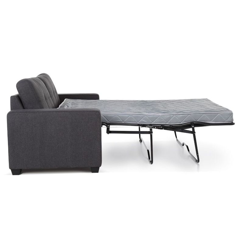 Sofá Cama Dream 3 Cuerpos Tela Charcoal-1