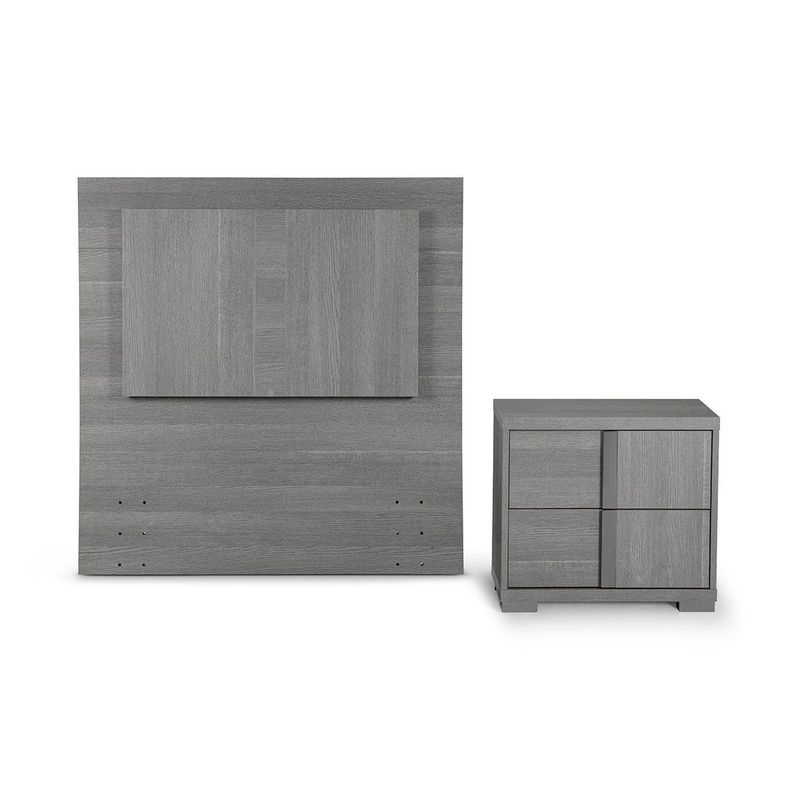Set Respaldo 1,5 Plazas + Velador Rosen Tivoli Gris-0