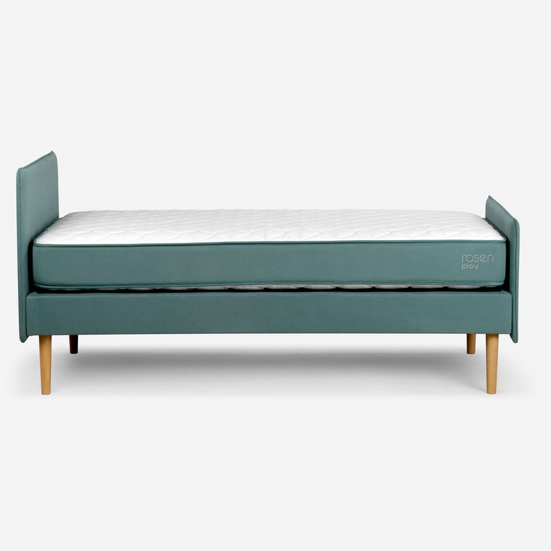 Cama Europea Play 1,5 Plazas 110 x 208 cm Agua Marino-2
