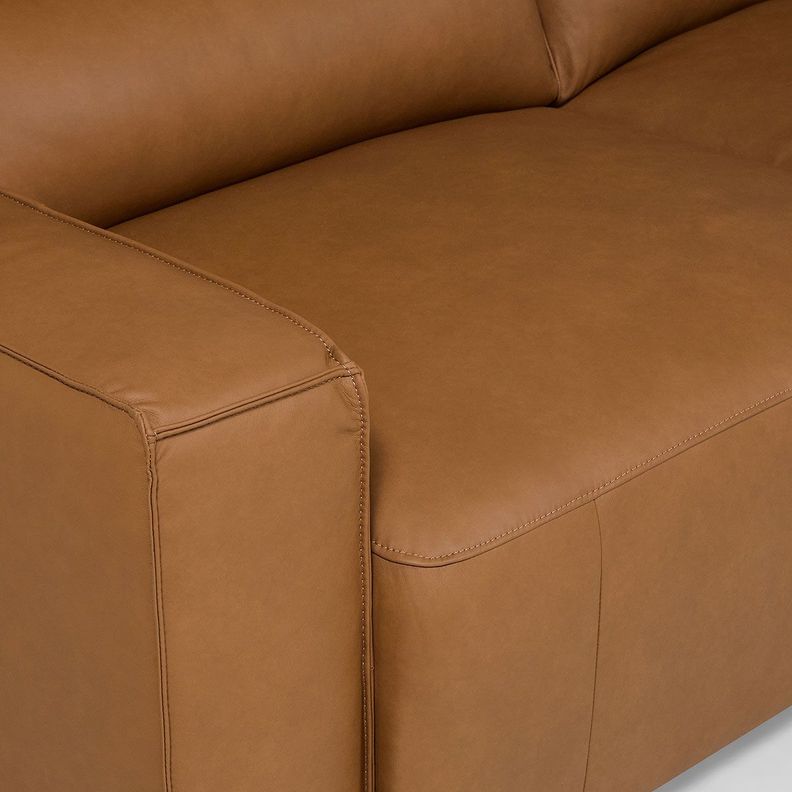 Sofá Seccional Reclinable Rosen Derecho Limber Cuero Camel-6