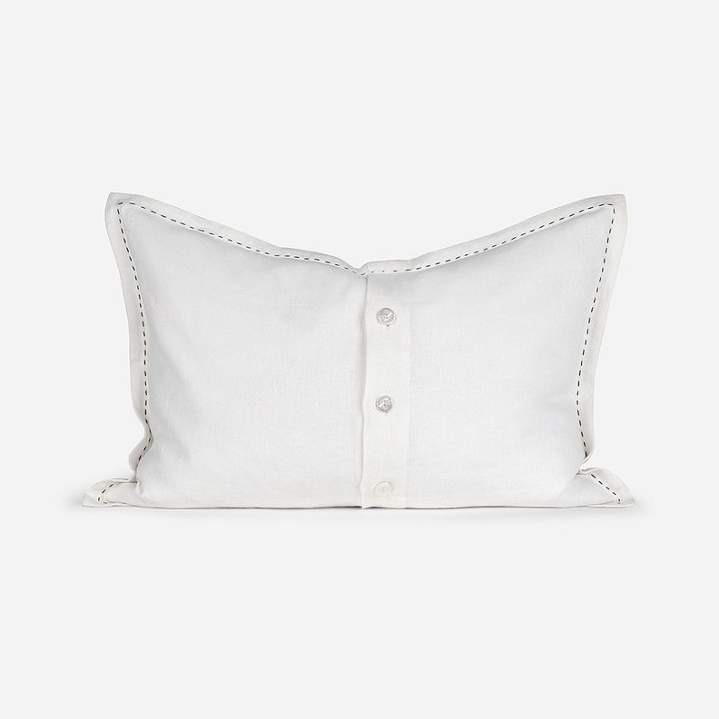 Funda de Cojín Froens Lino 60 x 40 cm Blanco Crudo-1