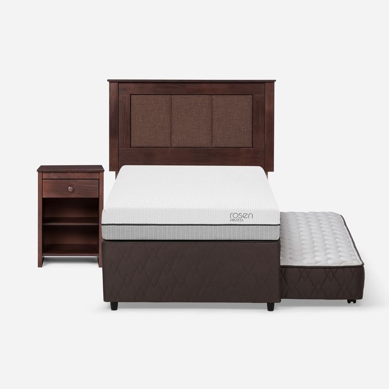 Diván Cama Pratta 1,5 Plazas + Respaldo y Velador-0