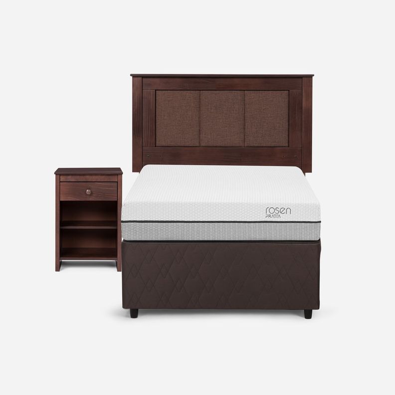 Diván Cama Pratta 1,5 Plazas + Respaldo y Velador-1