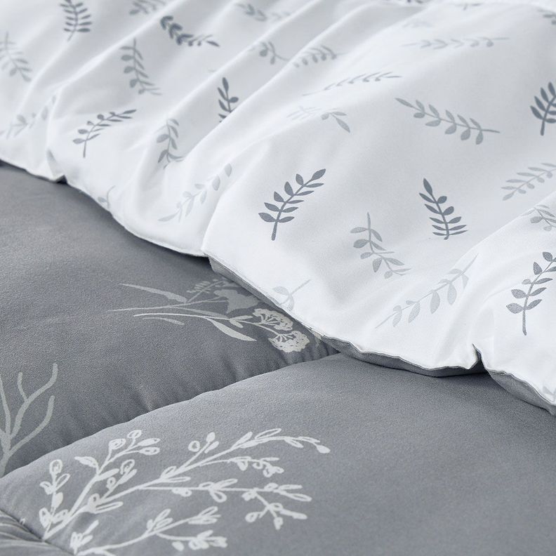 Plumón Reversible Soft Touch Astrid Gris/Blanco Súper King-5