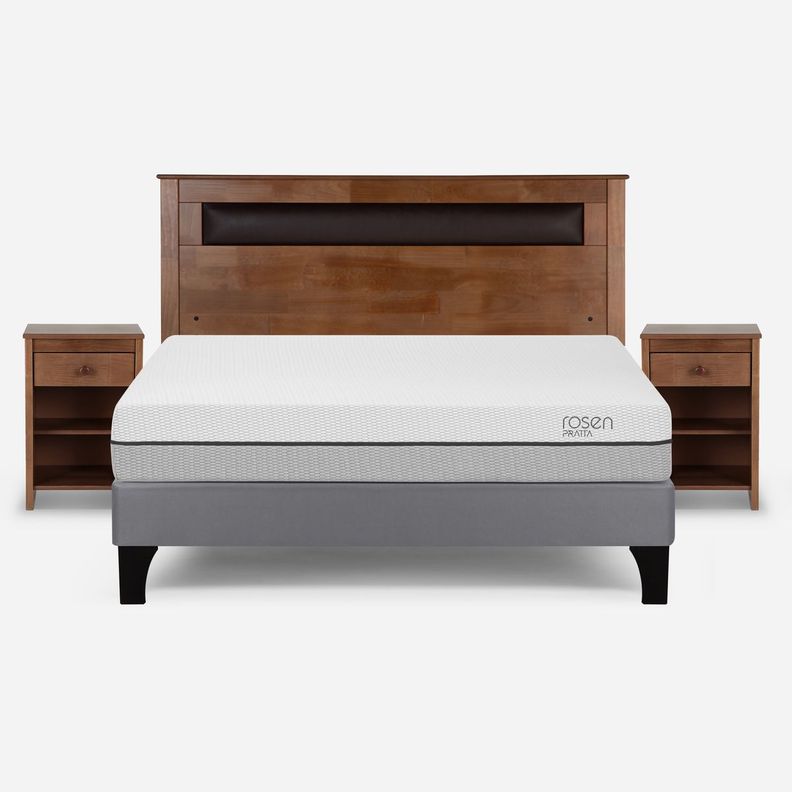 Cama Europea Pratta 2 Plazas Pata Madera BN +Muebles Ferrara-0