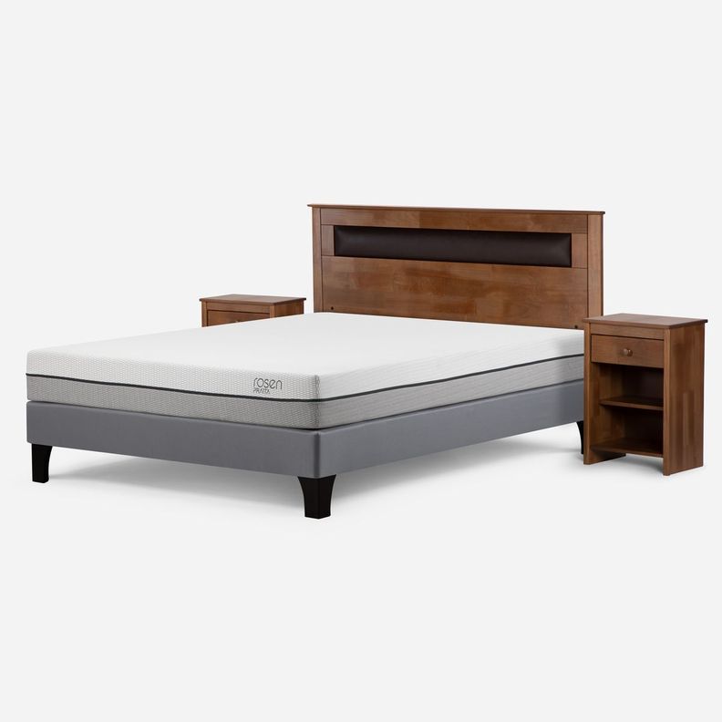 Cama Europea Pratta 2 Plazas Pata Madera BN +Muebles Ferrara-1