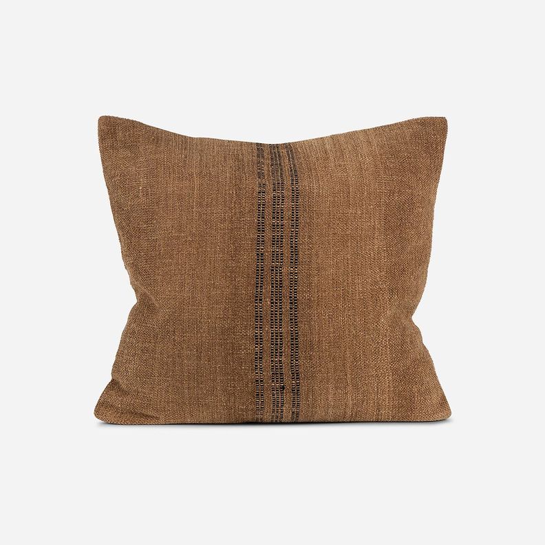 Funda de Cojín Ambiente Algodón Olya 50 x 50 cm Camel-Negro-0