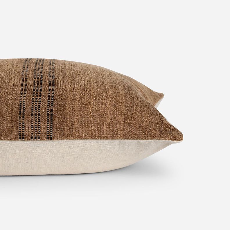 Funda de Cojín Ambiente Algodón Olya 50 x 50 cm Camel-Negro-1