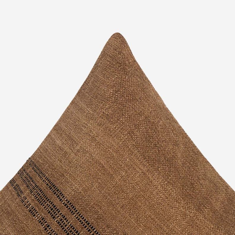 Funda de Cojín Ambiente Algodón Olya 50 x 50 cm Camel-Negro-2