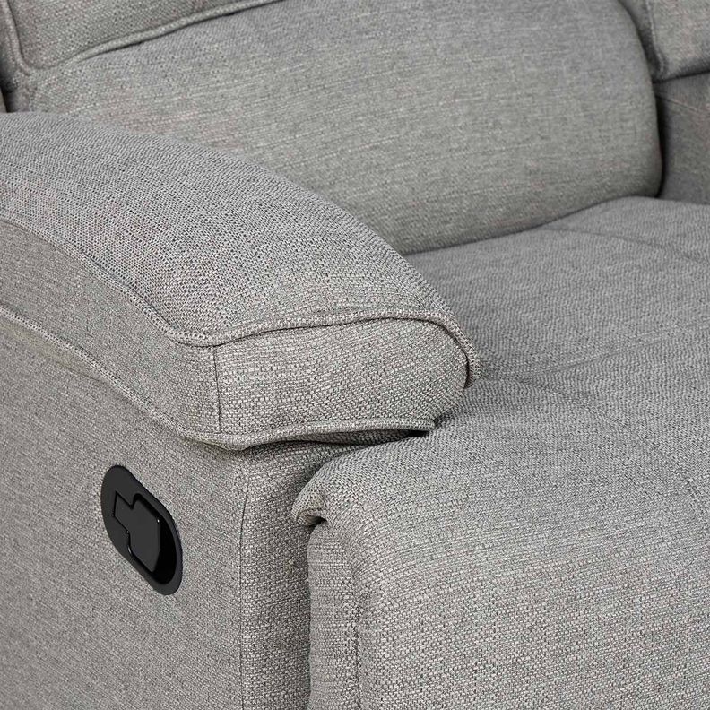 Sofá Reclinable Tess con Posavasos Manual Tela 2 Cuerpo Gris-9