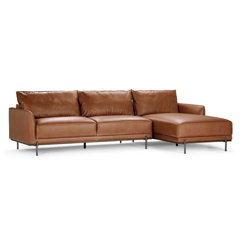 Sofá Seccional Rosen Westwood Derecho Cuero Camel-0
