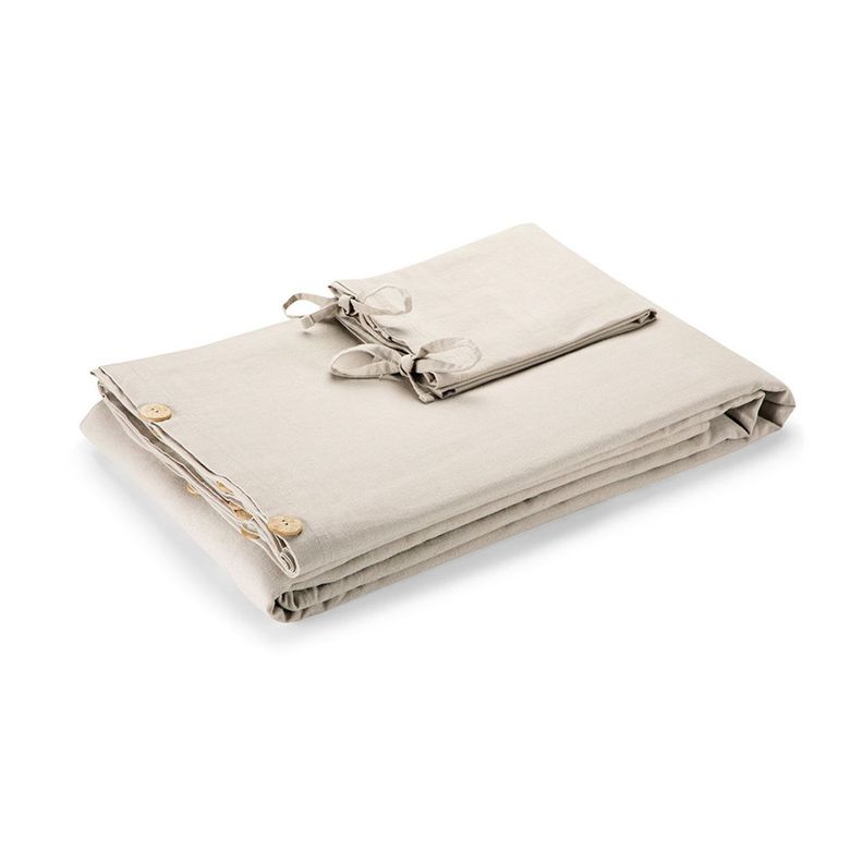 Funda Plumón Rosen Lino-Algodón Pure Liso 2 Plazas Arena-2