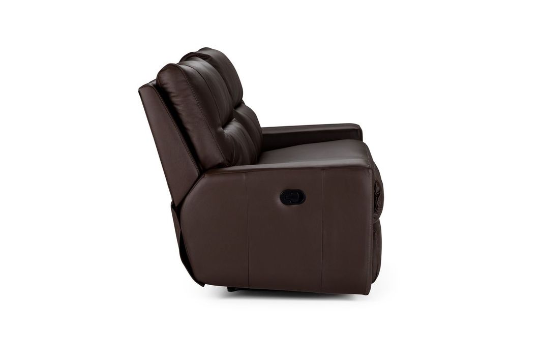 Sofá Reclinable Tolstoi 2 Cpos Cuero Madrás Marrón - ROSEN-2