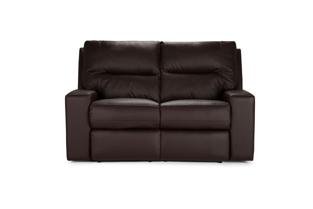Sofá Reclinable Tolstoi 2 Cpos Cuero Madrás Marrón - ROSEN-1