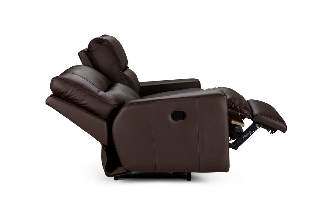 Sofá Reclinable Tolstoi 2 Cpos Cuero Madrás Marrón - ROSEN-5