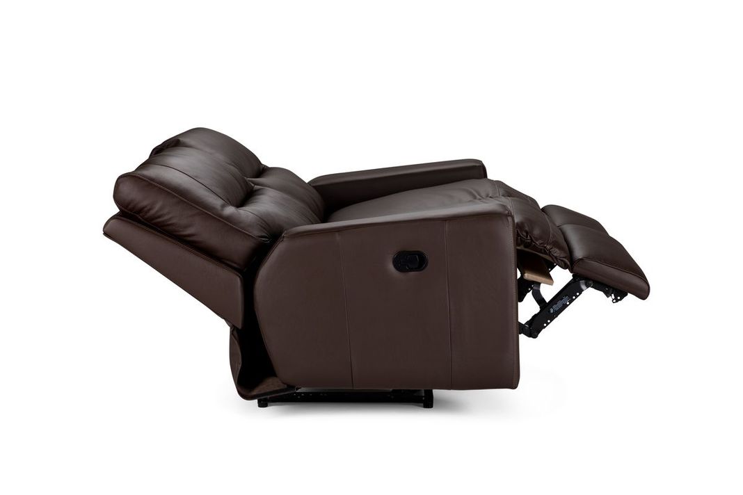 Sofá Reclinable Tolstoi 2 Cpos Cuero Madrás Marrón - ROSEN-4