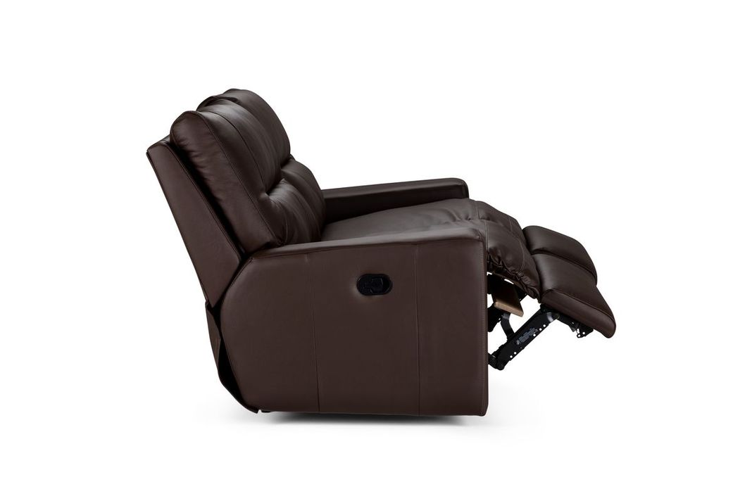 Sofá Reclinable Tolstoi 2 Cpos Cuero Madrás Marrón - ROSEN-3
