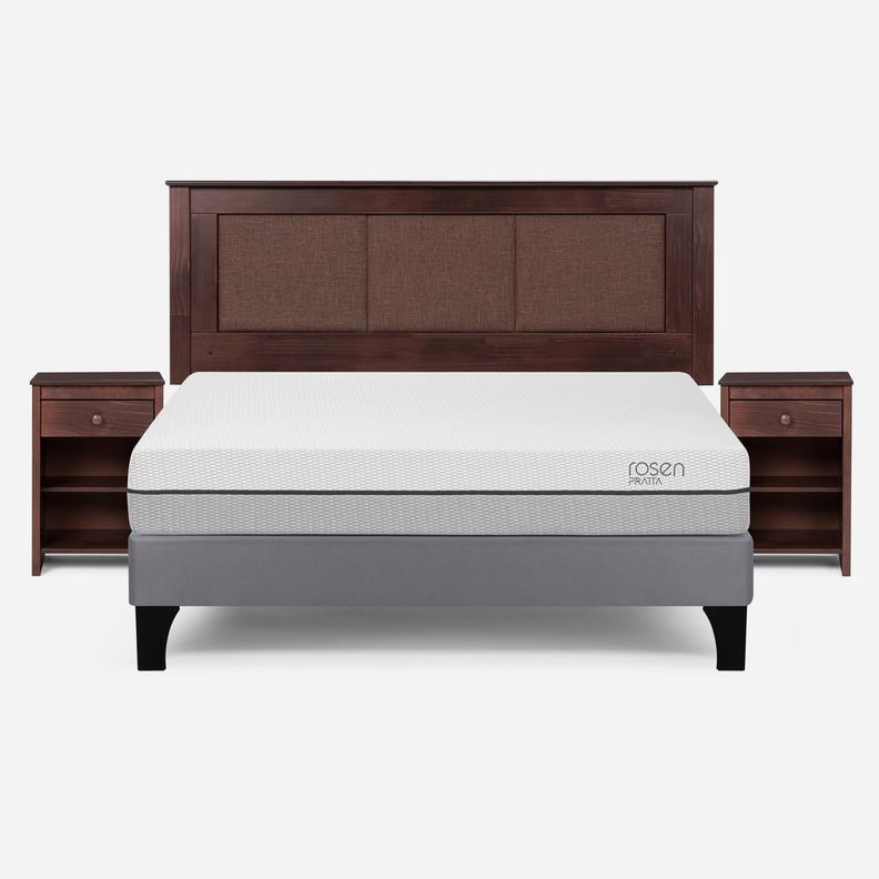 Cama Europea Pratta 2 Pl Pata Madera BN + Respaldo y Velador-0