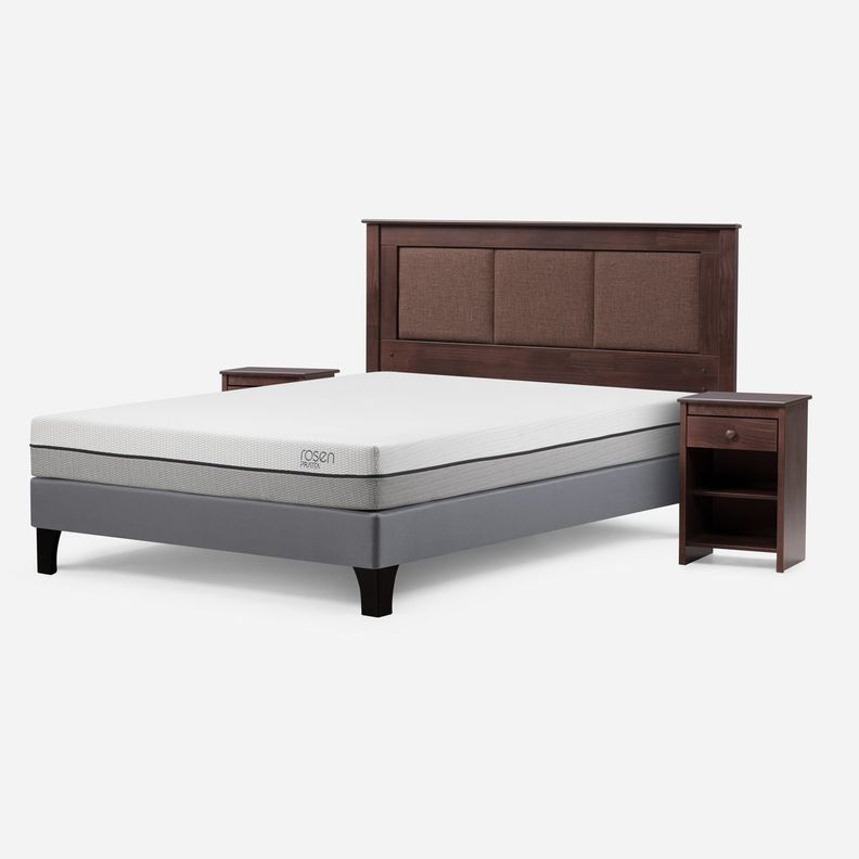 Cama Europea Pratta 2 Pl Pata Madera BN + Respaldo y Velador-1